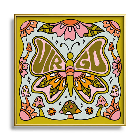 Doodle By Meg Virgo Butterfly Square Metal Framed Art Print