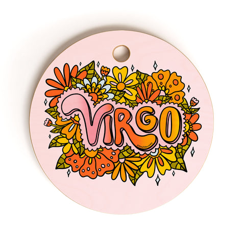 Doodle By Meg Virgo Flowers Cutting Board Round