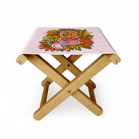 Doodle By Meg Virgo Flowers Folding Stool