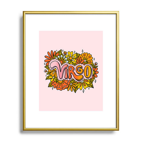 Doodle By Meg Virgo Flowers Metal Framed Art Print