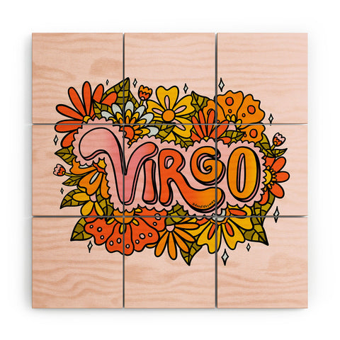 Doodle By Meg Virgo Flowers Wood Wall Mural