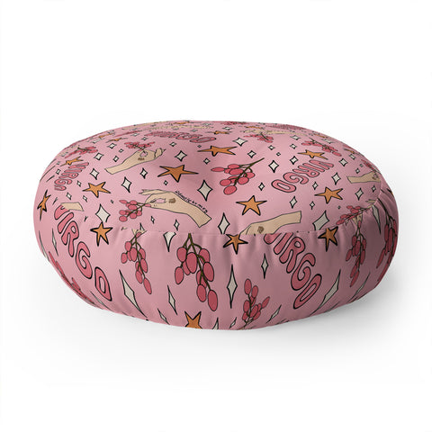 Doodle By Meg Virgo Lychee Print Floor Pillow Round