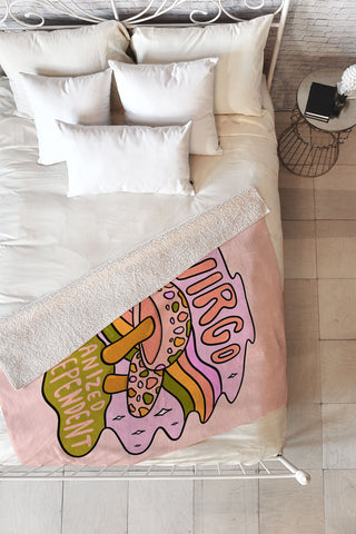 Doodle By Meg Virgo Mushroom Fleece Throw Blanket