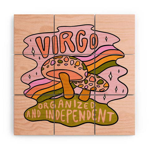 Doodle By Meg Virgo Mushroom Wood Wall Mural