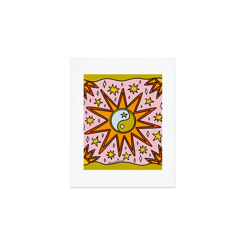 Doodle By Meg Yin Yang Sun Art Print