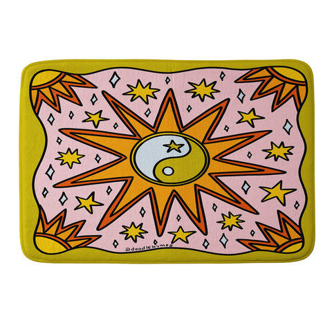Doodle By Meg Yin Yang Sun Memory Foam Bath Mat