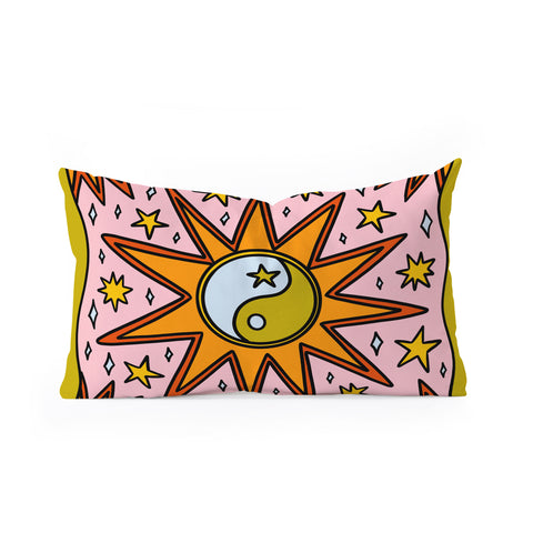 Doodle By Meg Yin Yang Sun Oblong Throw Pillow