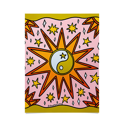 Doodle By Meg Yin Yang Sun Poster