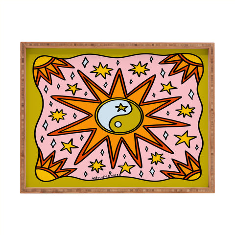 Doodle By Meg Yin Yang Sun Rectangular Tray