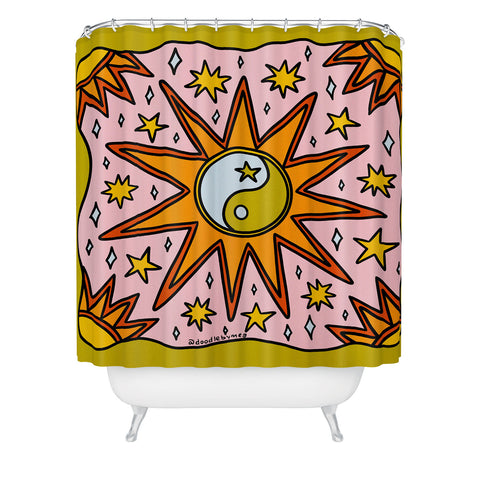 Doodle By Meg Yin Yang Sun Shower Curtain