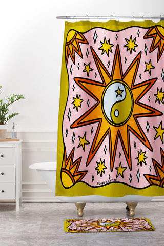 Doodle By Meg Yin Yang Sun Shower Curtain And Mat