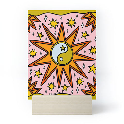 Doodle By Meg Yin Yang Sun Mini Art Print
