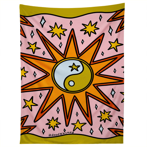 Doodle By Meg Yin Yang Sun Tapestry
