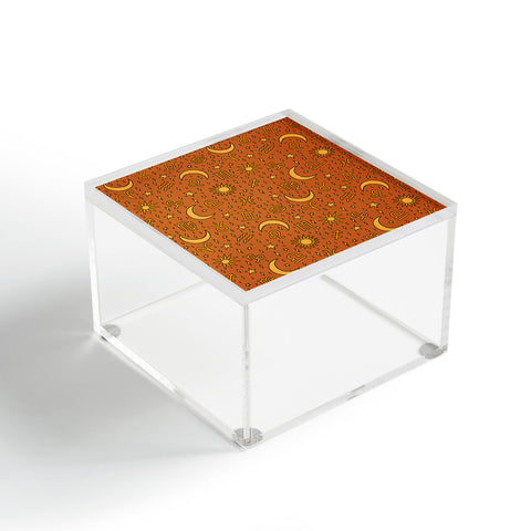 Doodle By Meg Zodiac Sun and Star Print Rust Acrylic Box