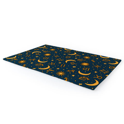 Doodle By Meg Zodiac Sun Star Print Navy Area Rug