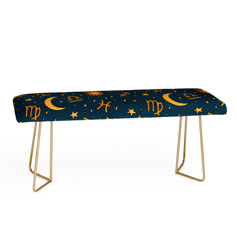 Doodle By Meg Zodiac Sun Star Print Navy Bench