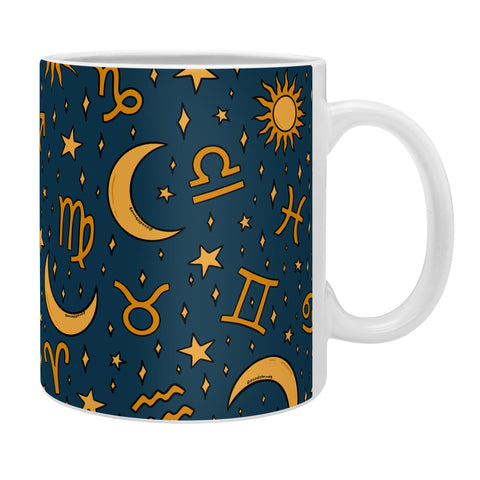 Doodle By Meg Zodiac Sun Star Print Navy Coffee Mug