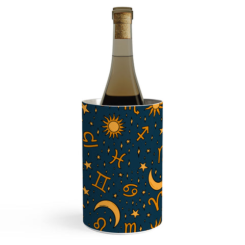 Doodle By Meg Zodiac Sun Star Print Navy Wine Chiller