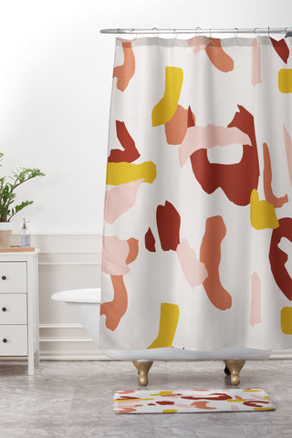 DorisciciArt Abstract shapes I Shower Curtain And Mat