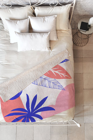 DorisciciArt Blue and pink Fleece Throw Blanket