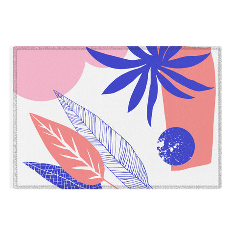 DorisciciArt Blue and pink Outdoor Rug