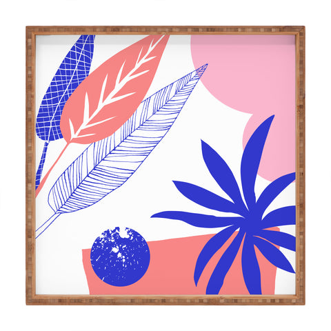 DorisciciArt Blue and pink Square Tray