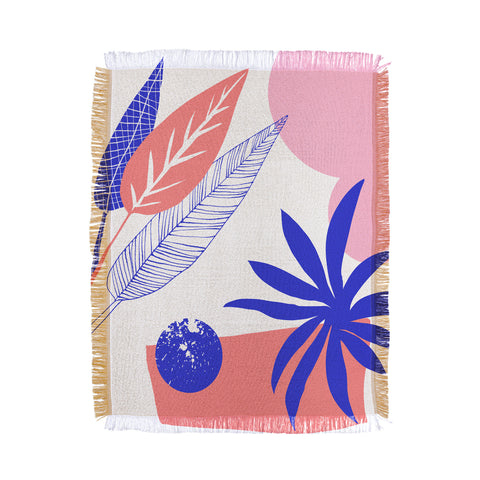 DorisciciArt Blue and pink Throw Blanket