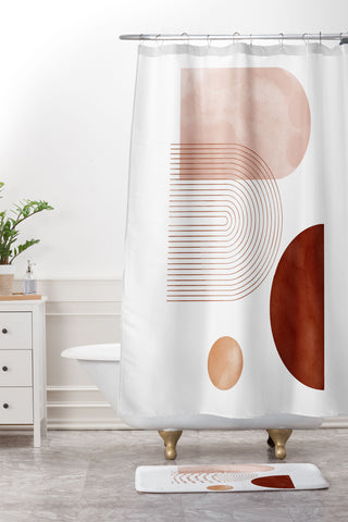 DorisciciArt Boho rainbow b Shower Curtain And Mat