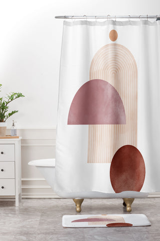 DorisciciArt Cloud rainbow Shower Curtain And Mat