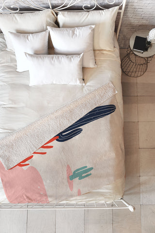 DorisciciArt desert plant Fleece Throw Blanket