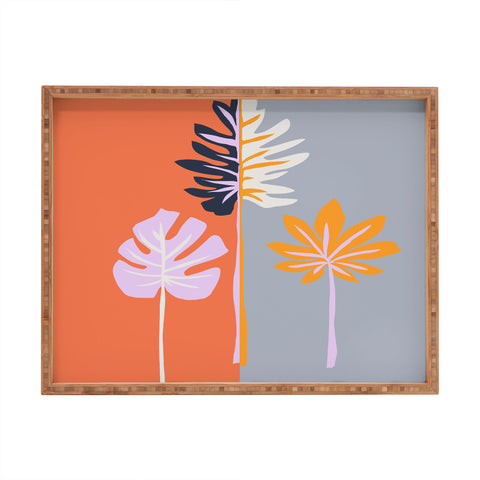 DorisciciArt Doublesided leaves Rectangular Tray