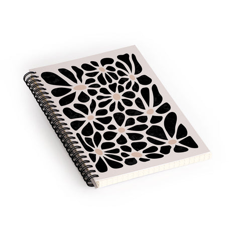DorisciciArt Mid Century Modern Floral A Spiral Notebook