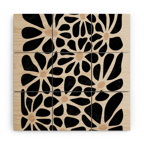 DorisciciArt Mid Century Modern Floral A Wood Wall Mural