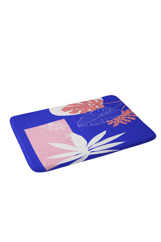 DorisciciArt pink and blue Memory Foam Bath Mat