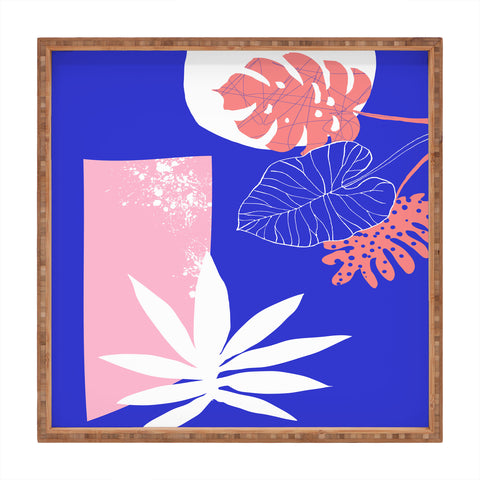 DorisciciArt pink and blue Square Tray