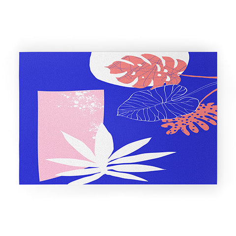 DorisciciArt pink and blue Welcome Mat