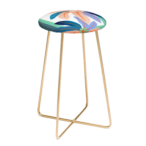 DorisciciArt tropical plants Counter Stool