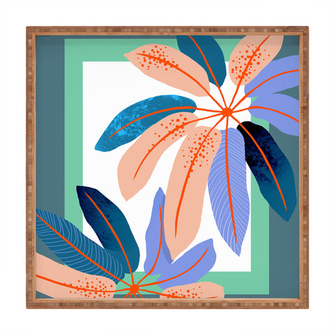 DorisciciArt tropical plants Square Tray