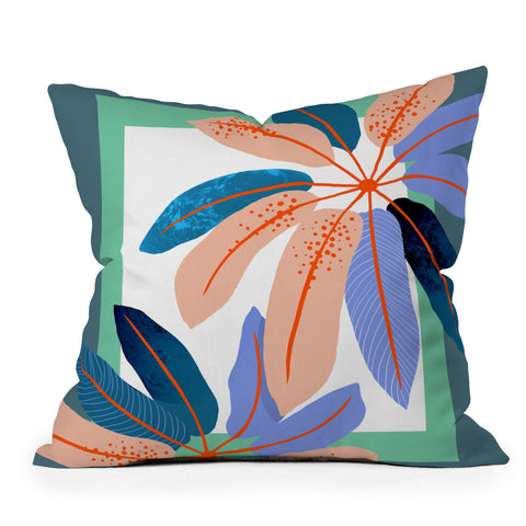 DorisciciArt tropical plants Throw Pillow