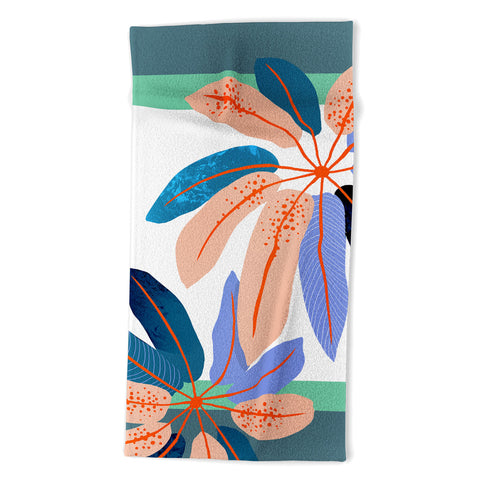 DorisciciArt tropical plants Beach Towel