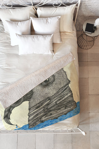 Duane Hosein One Night The Raven Fleece Throw Blanket