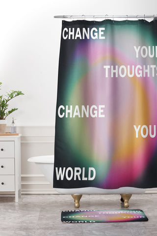 DuckyB Change Your World Shower Curtain And Mat