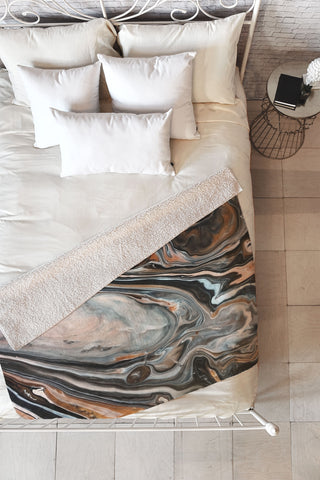 DuckyB Copper and Stone Fleece Throw Blanket