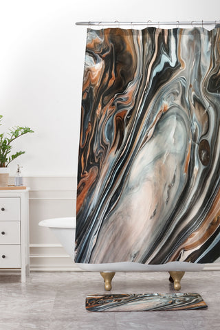 DuckyB Copper and Stone Shower Curtain And Mat