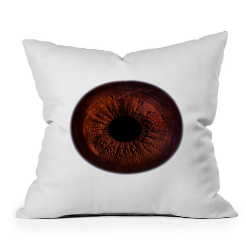 Elena Kulikova Eye See Dark Brown Throw Pillow