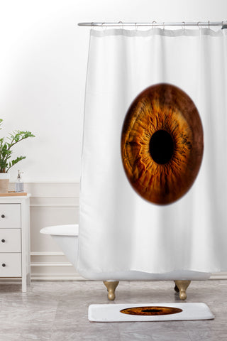 Elena Kulikova Eye See Golden Brown Shower Curtain And Mat