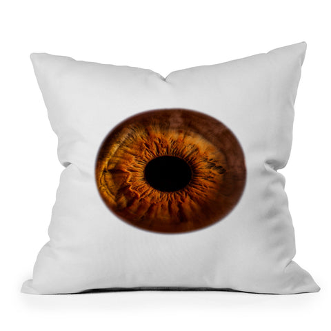 Elena Kulikova Eye See Golden Brown Throw Pillow