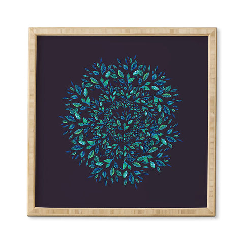 Elenor DG Blue Leaves Mandala Framed Wall Art