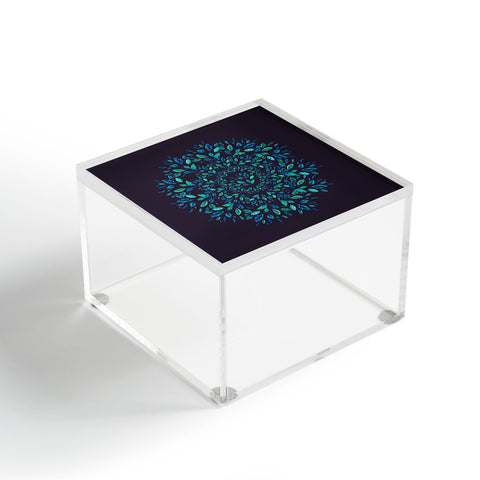 Elenor DG Blue Leaves Mandala Acrylic Box