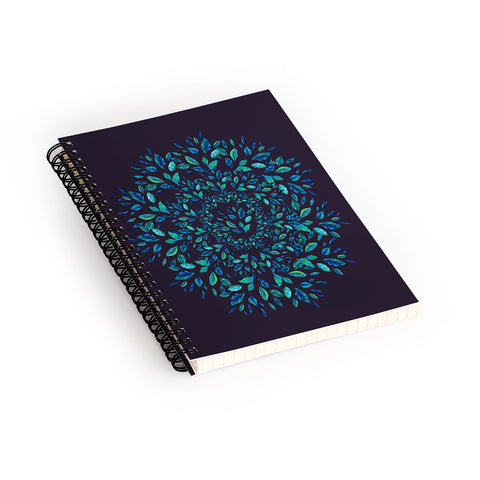 Elenor DG Blue Leaves Mandala Spiral Notebook